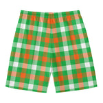 Irish Checkered St. Patrick's Day Print Men's Swim Trunks