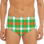Irish Checkered St. Patrick's Day Print Men's Triangle Swim Briefs