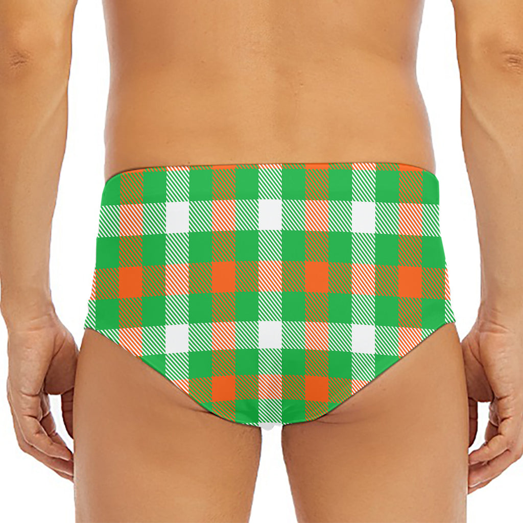Irish Checkered St. Patrick's Day Print Men's Triangle Swim Briefs