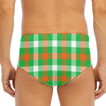 Irish Checkered St. Patrick's Day Print Men's Triangle Swim Briefs