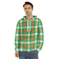 Irish Checkered St. Patrick's Day Print Men's Velvet Pullover Hoodie