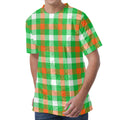 Irish Checkered St. Patrick's Day Print Men's Velvet T-Shirt