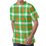 Irish Checkered St. Patrick's Day Print Men's Velvet T-Shirt