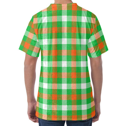 Irish Checkered St. Patrick's Day Print Men's Velvet T-Shirt