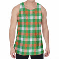 Irish Checkered St. Patrick's Day Print Men's Velvet Tank Top