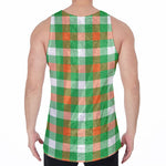 Irish Checkered St. Patrick's Day Print Men's Velvet Tank Top
