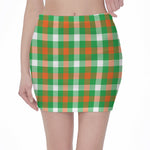 Irish Checkered St. Patrick's Day Print Pencil Mini Skirt