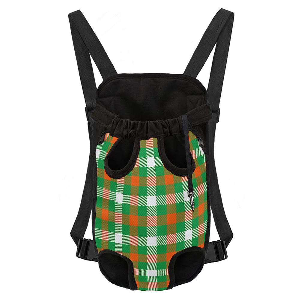 Irish Checkered St. Patrick's Day Print Pet Carrier Backpack