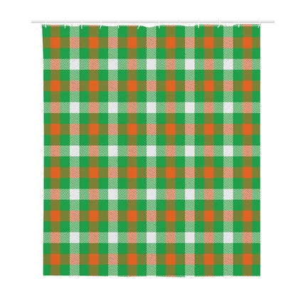Irish Checkered St. Patrick's Day Print Polyester Shower Curtain