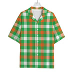 Irish Checkered St. Patrick's Day Print Rayon Hawaiian Shirt