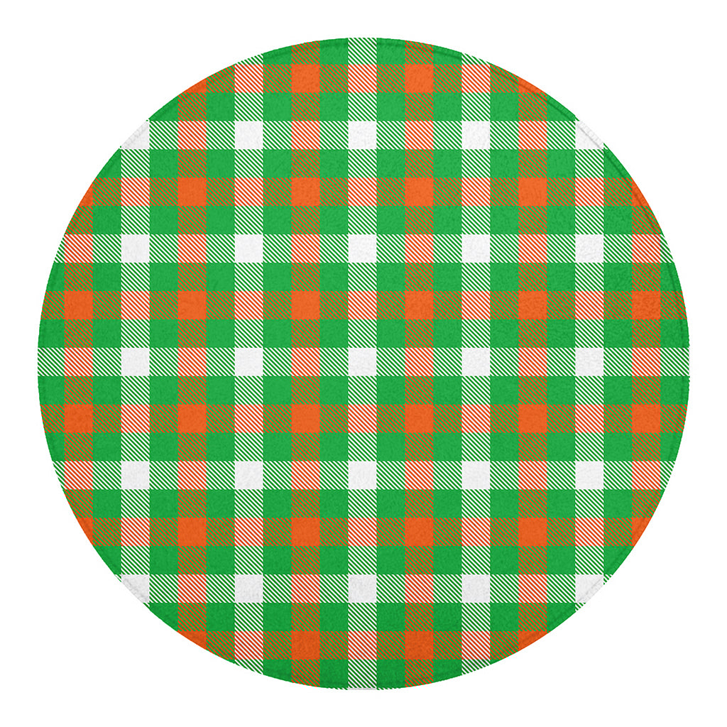 Irish Checkered St. Patrick's Day Print Round Blanket