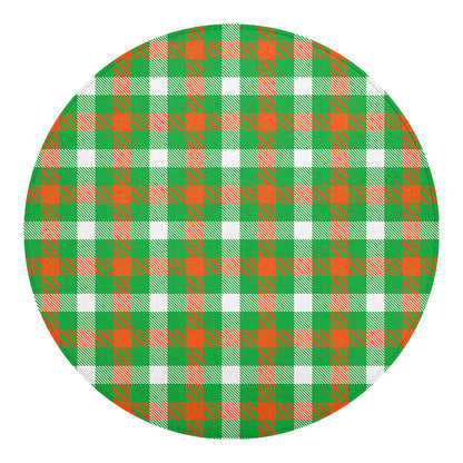 Irish Checkered St. Patrick's Day Print Round Blanket