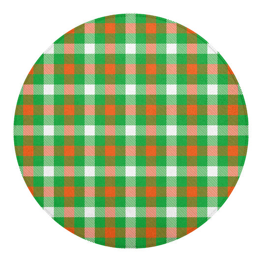 Irish Checkered St. Patrick's Day Print Round Blanket