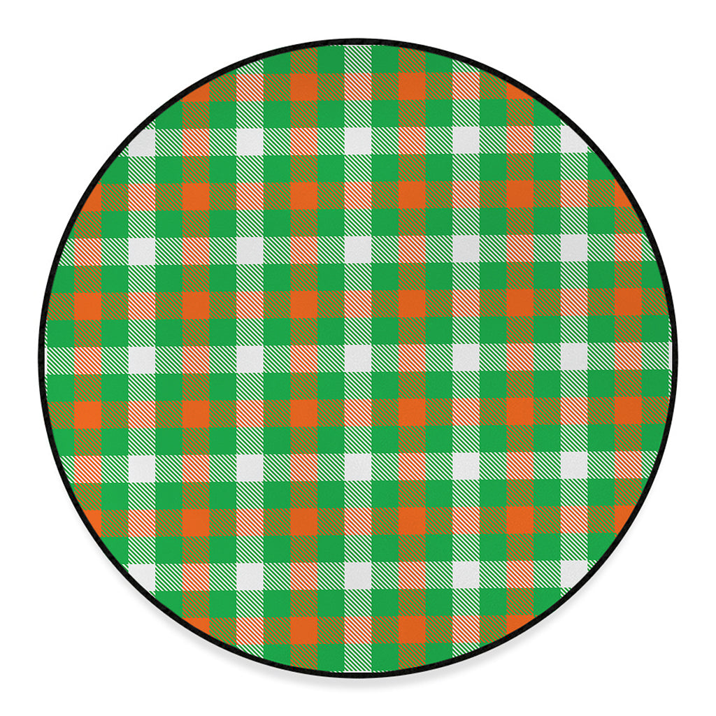 Irish Checkered St. Patrick's Day Print Round Floor Mat