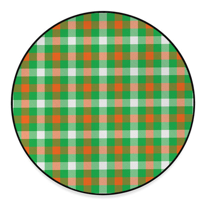 Irish Checkered St. Patrick's Day Print Round Floor Mat