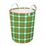 Irish Checkered St. Patrick's Day Print Round Laundry Basket