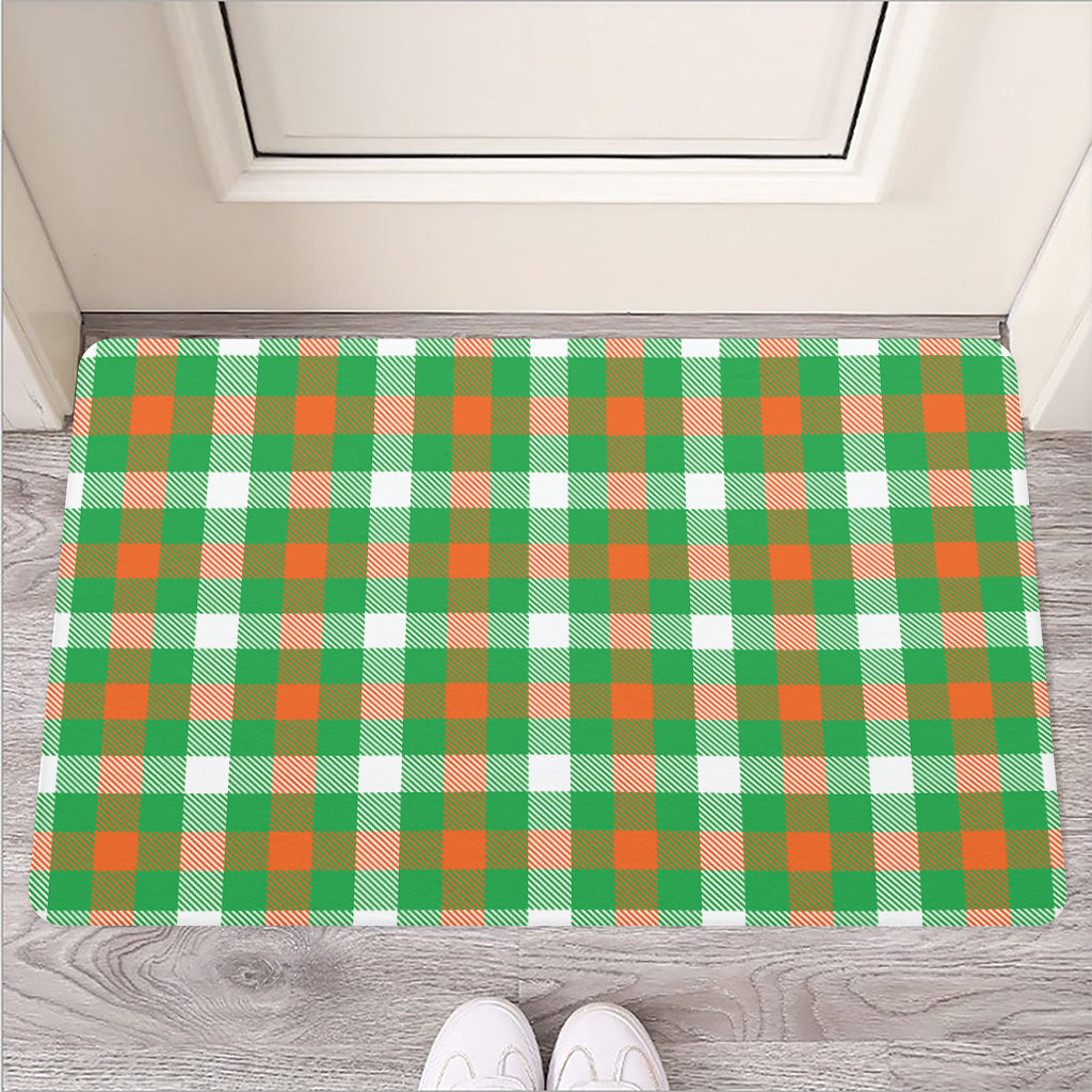Irish Checkered St. Patrick's Day Print Rubber Doormat