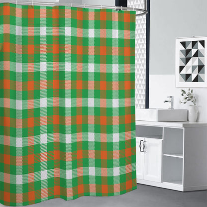Irish Checkered St. Patrick's Day Print Shower Curtain