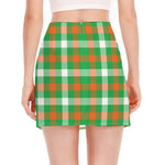 Irish Checkered St. Patrick's Day Print Side Slit Mini Skirt
