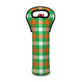 Irish Checkered St. Patrick's Day Print Single Neoprene Wine Tote
