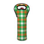 Irish Checkered St. Patrick's Day Print Single Neoprene Wine Tote