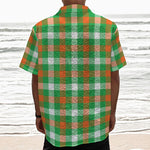 Irish Checkered St. Patrick's Day Print Textured Short Sleeve Shirt