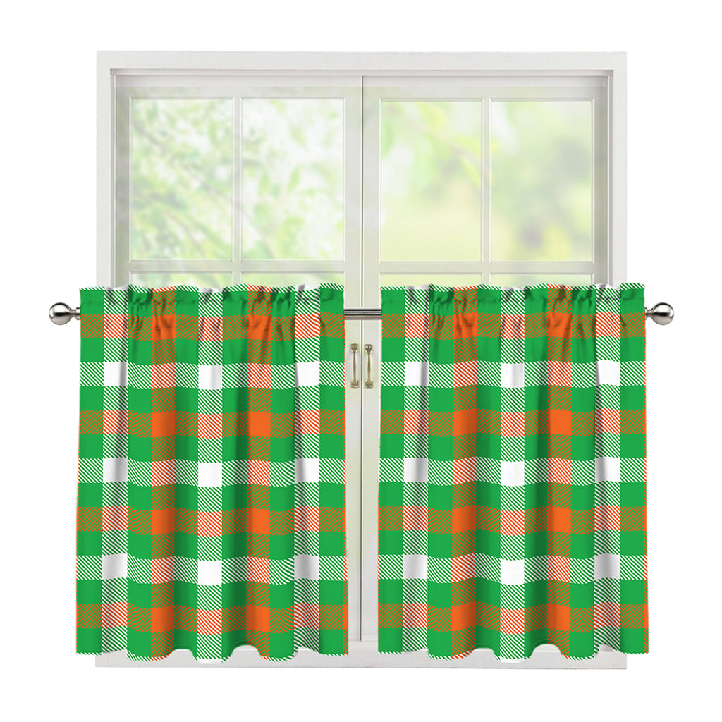 Irish Checkered St. Patrick's Day Print Tier Curtains