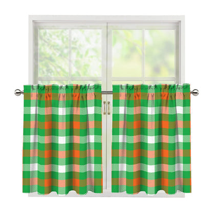 Irish Checkered St. Patrick's Day Print Tier Curtains