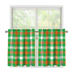 Irish Checkered St. Patrick's Day Print Tier Curtains