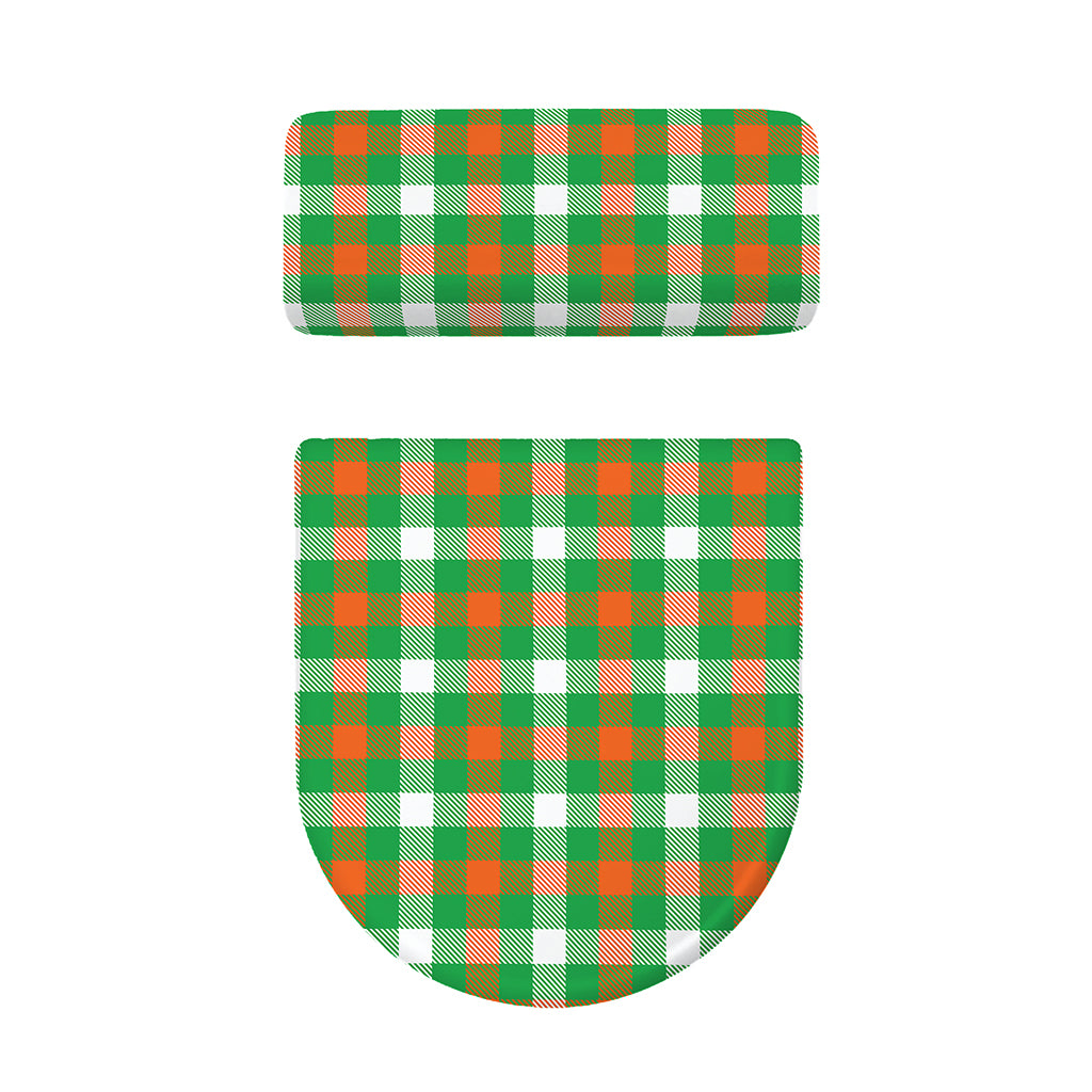 Irish Checkered St. Patrick's Day Print Toilet Lid And Tank Cover Set