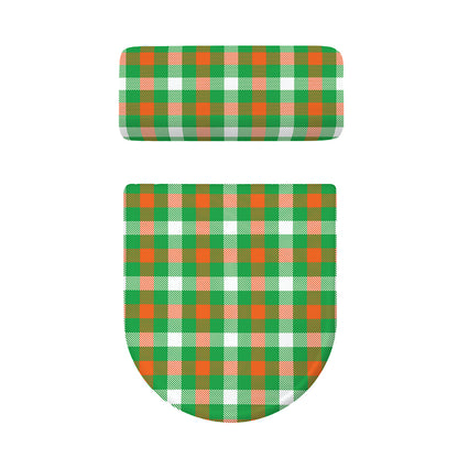 Irish Checkered St. Patrick's Day Print Toilet Lid And Tank Cover Set