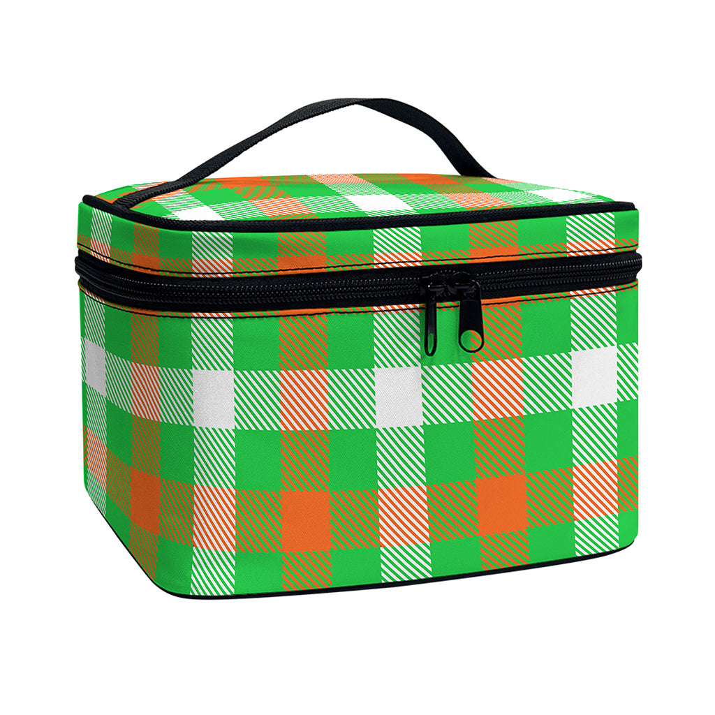 Irish Checkered St. Patrick's Day Print Travel Makeup Bag
