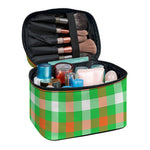 Irish Checkered St. Patrick's Day Print Travel Makeup Bag