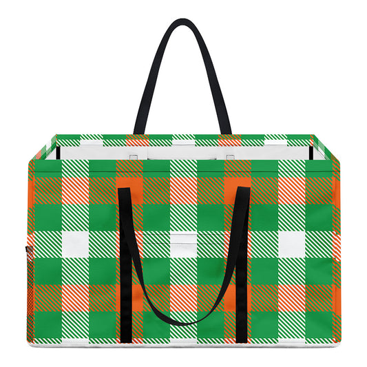 Irish Checkered St. Patrick's Day Print Utility Tote Bag