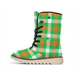 Irish Checkered St. Patrick's Day Print Winter Boots