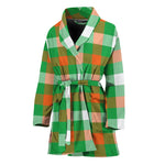 Irish Checkered St. Patrick's Day Print Women's Bathrobe