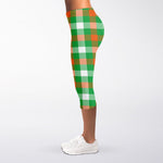 Irish Checkered St. Patrick's Day Print Women's Capri Leggings