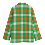 Irish Checkered St. Patrick's Day Print Women's Cotton Blazer