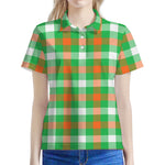 Irish Checkered St. Patrick's Day Print Women's Polo Shirt