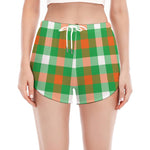 Irish Checkered St. Patrick's Day Print Women's Split Running Shorts