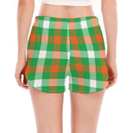 Irish Checkered St. Patrick's Day Print Women's Split Running Shorts