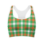 Irish Checkered St. Patrick's Day Print Women's Sports Bra