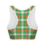Irish Checkered St. Patrick's Day Print Women's Sports Bra