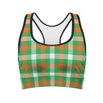 Irish Checkered St. Patrick's Day Print Women's Sports Bra
