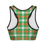 Irish Checkered St. Patrick's Day Print Women's Sports Bra