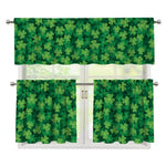 Irish Clover Saint Patrick's Day Print 3 Piece Kitchen Curtains