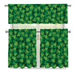 Irish Clover Saint Patrick's Day Print 3 Piece Kitchen Curtains