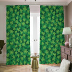 Irish Clover Saint Patrick's Day Print Blackout Pencil Pleat Curtains