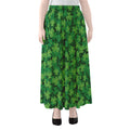 Irish Clover Saint Patrick's Day Print Chiffon Maxi Skirt