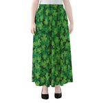 Irish Clover Saint Patrick's Day Print Chiffon Maxi Skirt